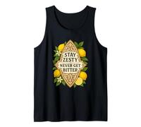 Retro Lemons Zesty Citrus Fruit Floral Art Summer Aesthetic Tank Top