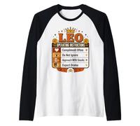 Retro Leo Horoscope Funny Personality Traits Fire Sign Raglan Baseball Tee