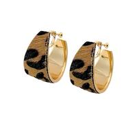 Retro Leopard Pattern Circular Earrings Artistic Geometric Ear Accessories Statement Jewelry Her Dramatic Fashion Earrings for Women
