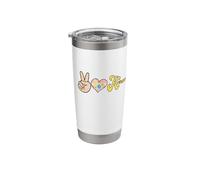 Retro Leopard Peace Heart Karma Boho Spiritual Stainless Steel Insulated Tumbler