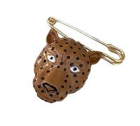 Retro Leopard Pin Enameled Metal Lapel Badge Trendy Coats Vintage Coating Leopard Brooch