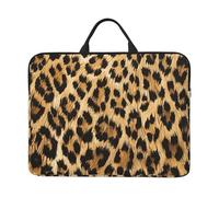 Retro Leopard Print Laptop Case 14 Inch Giraffe Skin Laptop Bag for Women Men, Water-Resistant Business Computer Carrying Bag Shockproof Notebook Sleeve
