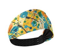 Retro Leopard Spots Orange no Slip Workout Headbands for Women Elastic Hairbands for Women's Hair for Make up Gym Athletic Sports Make up