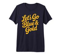Retro Let's GO Blue & Gold Team Summer Camp Game Day Match Premium T-Shirt