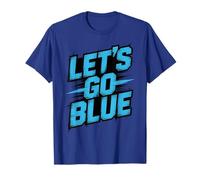 Retro Let's GO Blue Match War Game Day Competition Autism T-Shirt