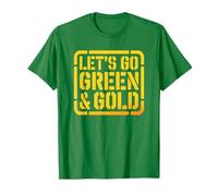 Retro Let's GO Green & Gold Spirit Week War Game Day Summer T-Shirt