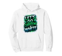 Retro LETS GO GREEN WHITE Field Day Run Fun Summer Camp Pullover Hoodie