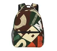 Retro letter pattern Print Casual Travel Backpack with Laptop Compartment
