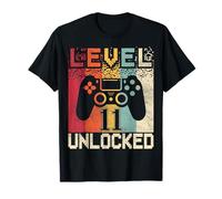 Retro Level 11 Unlocked Video Gamer Gaming 11th Birthday T-Shirt