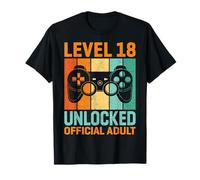 Retro Level 18 Unlocked Official Adult Gamer 18th Birthday T-Shirt