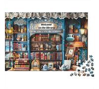 Retro Library Jigsaw Puzzles for Adults Interesting Puzzles 1000 Piece Brain Challenge Home Decoration Gifts 38x26cm/1000pcs