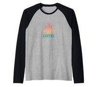 Retro Life Begins After Coffee Caffeine Humor Raglan Baseball Tee