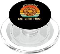 Retro Life Is Short Eat Simit First Simit Food Lover PopSockets PopGrip for MagSafe
