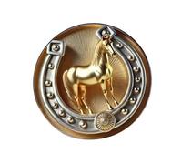 Retro Lightweight Horseshoe Brooch Stainless Steel Golden Detail Symbol Accessory Pin Unique Pin
