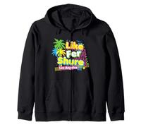 Retro Like For Sure Los Angeles Awesome 80s Graphic Zip Hoodie