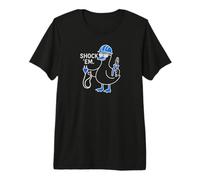 Retro Lineman Electrician Journeyman Shock 'Em Duck Premium T-Shirt