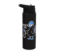 Retro Lineman Electrician Journeyman Shock 'Em Duck Stainless Steel Insulated Water Bottle