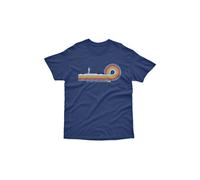 Retro Lines Paddle Board T-Shirt Bad Zebedee Navy XXL