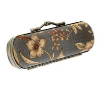 Retro Lipstick Case with Mirror, Silver Cloth Aluminium Alloy