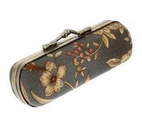Retro Lipstick Case with Mirror Silver Cosmetic Bag for Women