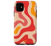 Retro Liquid Swirl Groovy Abstract Pattern Wave Red Phone Case for iPhone 11