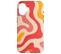 Retro Liquid Swirl Groovy Abstract Pattern Wave Red Phone Case for iPhone 16
