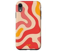 Retro Liquid Swirl Groovy Abstract Pattern Wave Red Phone Case for iPhone XR