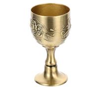 Retro Liquor Cup Zinc Alloy Embossed Spirits Goblet Flat Bottom Barware | Smooth Relief Surface, Multipurpose Serving Piece for Shots, Tasting Flights, Bartenders and Stylish Home Entertaining