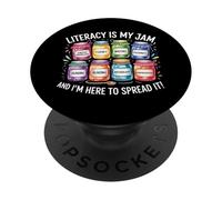 Retro Literacy Is My Jam And I'm Here To Spread It Education PopSockets Adhesive PopGrip