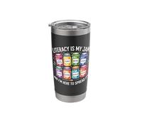 Retro Literacy is My Jam and I'm Here to Spread It Education Stainless Steel Insulated Tumbler