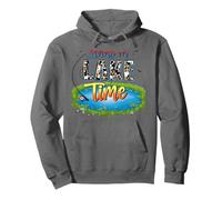 Retro Living On Lake Time Canoe Fishing - Lake Life Outdoor Pullover Hoodie