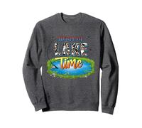 Retro Living On Lake Time Canoe Fishing - Lake Life Outdoor Sweatshirt