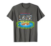 Retro Living On Lake Time Canoe Fishing - Lake Life Outdoor T-Shirt