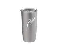 Retro Lizard Drawing with Tracks | Leopard-Gecko Stainless Steel Insulated Tumbler