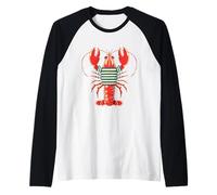 Retro Lobster Shirt Breton Top Funny Fishing Gift Raglan Baseball Tee