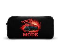 Retro Locomotive Power Mode Pen Holder Pouch Large Storage Pencil Case with Zippered Stationery Bag Office