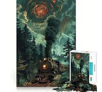 Retro Locomotive Train 1000 Piece Jigsaw Puzzles for Adults Teenagers Skill Toy Soothing Fun Tight Edge Festival Gift (50x75cm)