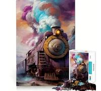 Retro Locomotive Train 1000 Piece Jigsaw Puzzles for Teenagers Jigsaw Smart Toy Indoor Play Accurate Cut (38x52cm)