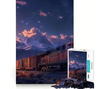 Retro Locomotive Train Hard Jigsaw Puzzle for Adults 1000 Pieces Improve Memory Relaxed Mind Sharp Edge Stylish Gift (38x26cm)