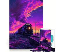 Retro Locomotive Train Jigsaw Puzzle for Adults 1000 Pieces Memory Boost Group Play Pattern Assembly Xmas Surprise (38x26cm)