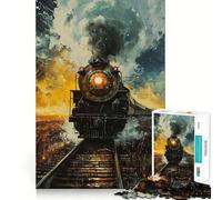 Retro Locomotive Train Jigsaw Puzzle for Teenagers 1000 Pieces Mind Game Toy Relaxed Mind Neat Cut (38x26cm)