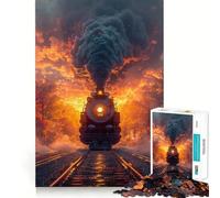 Retro Locomotive Train Jigsaw Puzzles for Adults1000 Pieces Memory Gain Stress Relief Design Assembly Memorable Gift (38x52cm)