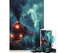 Retro Locomotive Train Jigsaw Puzzles for Teenagers 1000 Piece Thought Toy Calm Escape Precise Edge Amazing Present (38x26cm)
