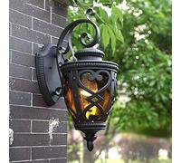 Retro Loft E27 Vintage Glass Lantern Creative Lampshade Outdoor Waterproof Wall Mounted Sconce Light Bar Garden Terrace Iron Decoration Rainproof Wall