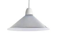 Retro Loft Metal Ceiling Colour Cone Shape Shade Pendant Light Fittings with White Reducer Plate for Bedroom, Dining Room, Hallway, Home Office/Study, Kitchen, Living (White)