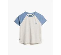 Retro logo flame effect women's T-shirt Superdry Essential Bleu L