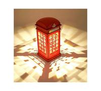 Retro London Telephone Booth Night Light with Key Sensor, USB Charger, LED Bedside Table Lighting