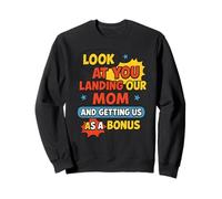 Retro Look At You Landing Our Mom Funny Father's Day Dad Sweatshirt