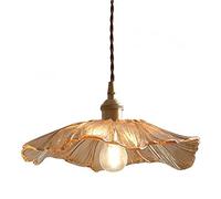 Retro Lotus Leaf Flush Mount Ceiling Light Fixture Creative Glass Pendant Lamp for Hotel Corridor & Porch Unique Chandelier Design Decorative Lighting Solution
