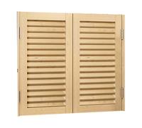 Retro Louvered Swing Door with Double Action Hinges and Auto Close Feature, Ideal for Cafe Bar Counter Kitchen